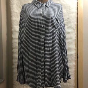 Stripped Beach Lunch Lounge Shirt